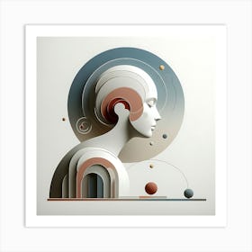 Abstract Female Head Art Print