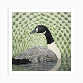 Ohara Koson Inspired Bird Painting Canada Goose 2 Square Art Print