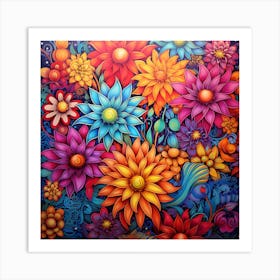 Colorful Flowers Art Print