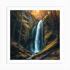 Waterfalls In The Forest Art Print