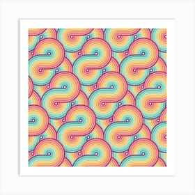 Retro Rainbow Pattern 12 Art Print