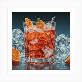 Cocktail With Ice Art Print