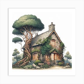 Ivy Cottage Art Print Art Print