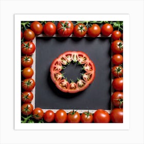 Sliced Tomatoes In A Frame Art Print