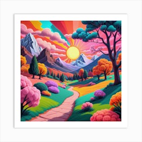 Psychedelic Landscape 1 Art Print