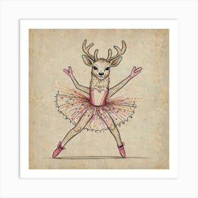 Ballet Deer 2 Art Print