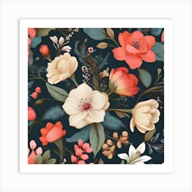 Floral Wallpaper Art Print