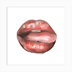 Lips, Oil painting Art Print