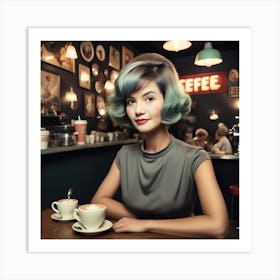 Woman In A Cafe 1 Art Print