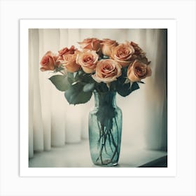 Roses In A Vase Art Print