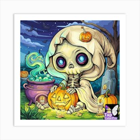 Halloween Skeleton Art Print