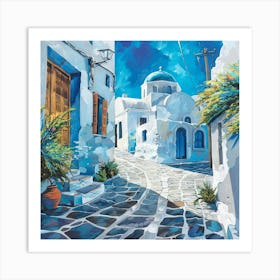 Greece Village Art Print