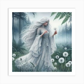 Dandelion Girl Art Print