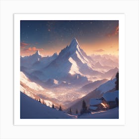 Snowy Mountains 12 Art Print