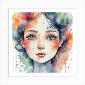 Watercolor Girl Art Print