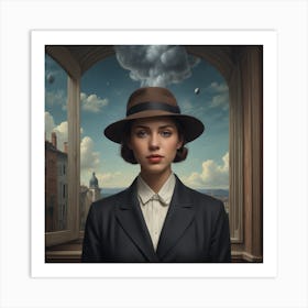 Woman In A Hat 13 Art Print