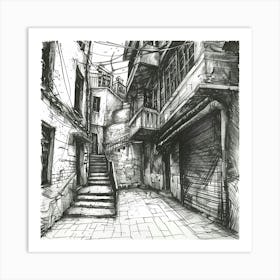 A Urban Exploration Hand Drawn Sketch Illustrati 1719335987 4 Art Print