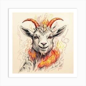 Goat Of Fire 20 Art Print