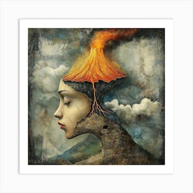 Volcano Head # 2 Art Print