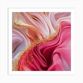 Abstract Pink And Gold 2 Art Print