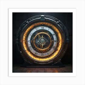 Clock In The Dark Art Print