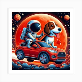 Dog In Space Art Print