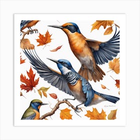 Autumn Birds 21 Art Print