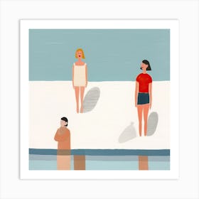 Tiny People At The Pool Illustration 7 Art Print
