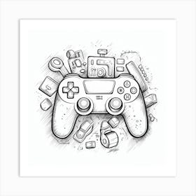 Video Game Controller Art Print