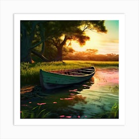 Old Wooden Boat Art Print