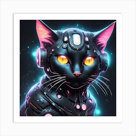 Futuristic Cat 2 Art Print