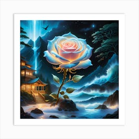 Rose In The Night Art Print