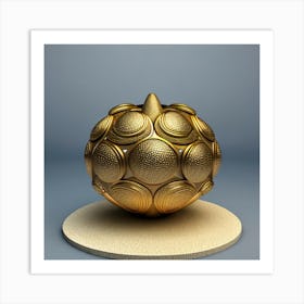 Golden Ball 3d Model Art Print