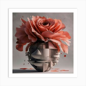 Rose In A Vase Art Print