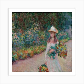 Jeune Fille Dans Le Jardin De Giverny (1888) Art Print