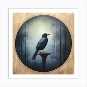 Crow in Circle Art Print