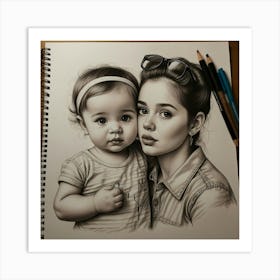 Mother And Daughter 1 Art Print