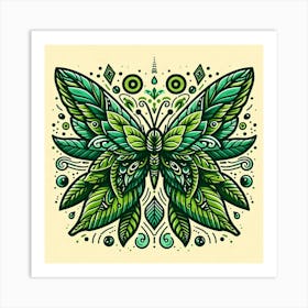 Green Butterfly Art 2 Art Print