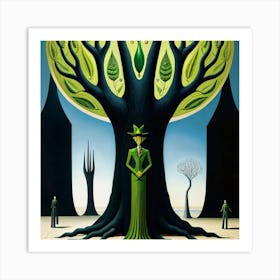 Woman With A Tree Art Print