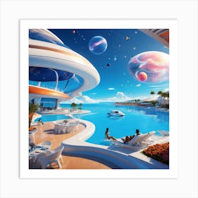Futuristic Pool Art Print