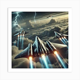 Stratospheric Strikers In Flight Art Print