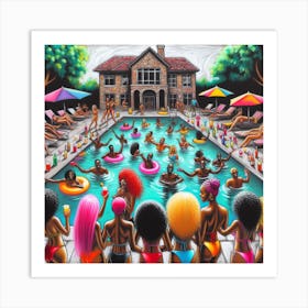 Pool Party 1 Art Print