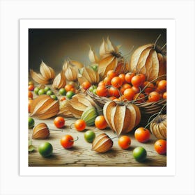 Scandinavian Art, Physalis berries 2 Art Print