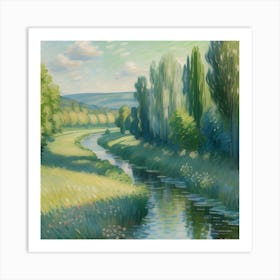 River In The Countryside Art Print