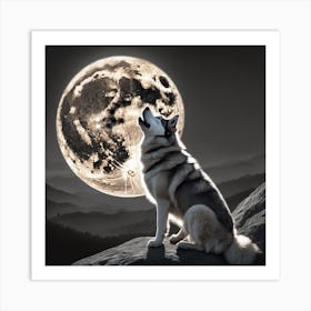 Howling At The Moon Art Print