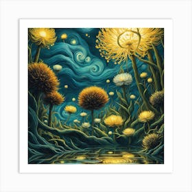 Dandelion Night Art Print