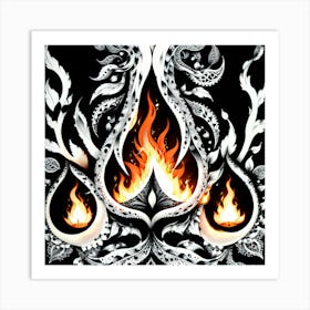 Flaming Fire Art Print