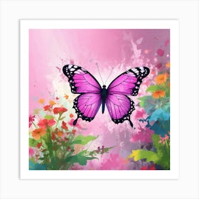 Pink Butterfly 7 Art Print