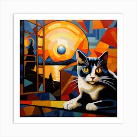 Cat In The Sun Art Print