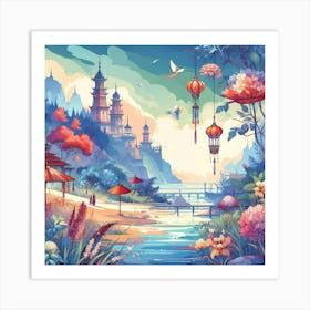 Chinese Landscape Painting 22 Art Print